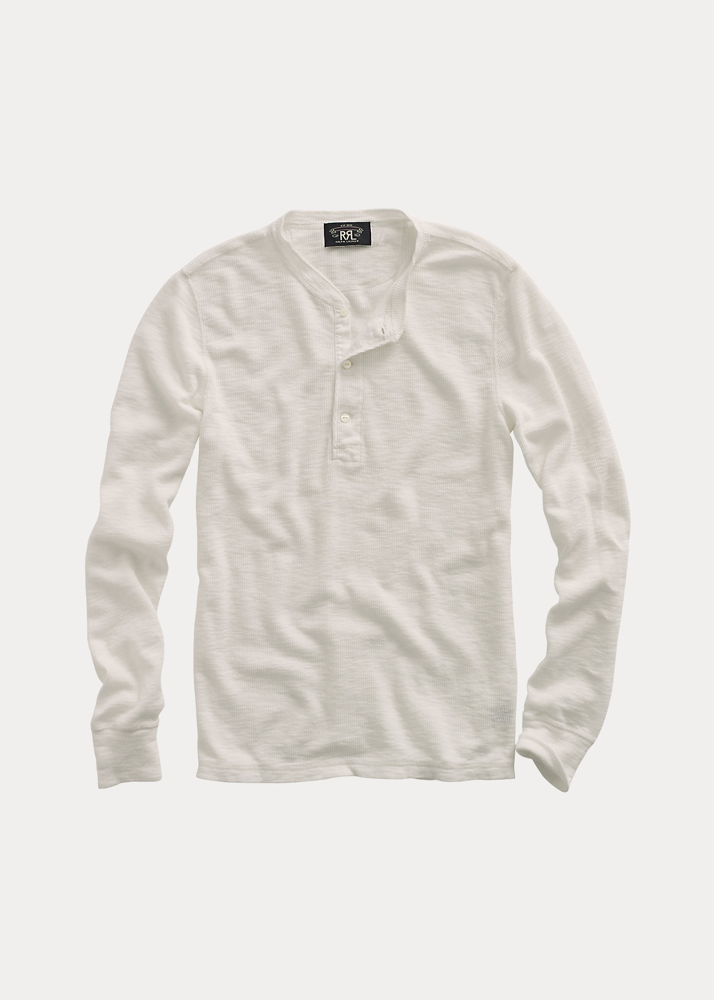 Waffle-Knit Henley Shirt - 1
