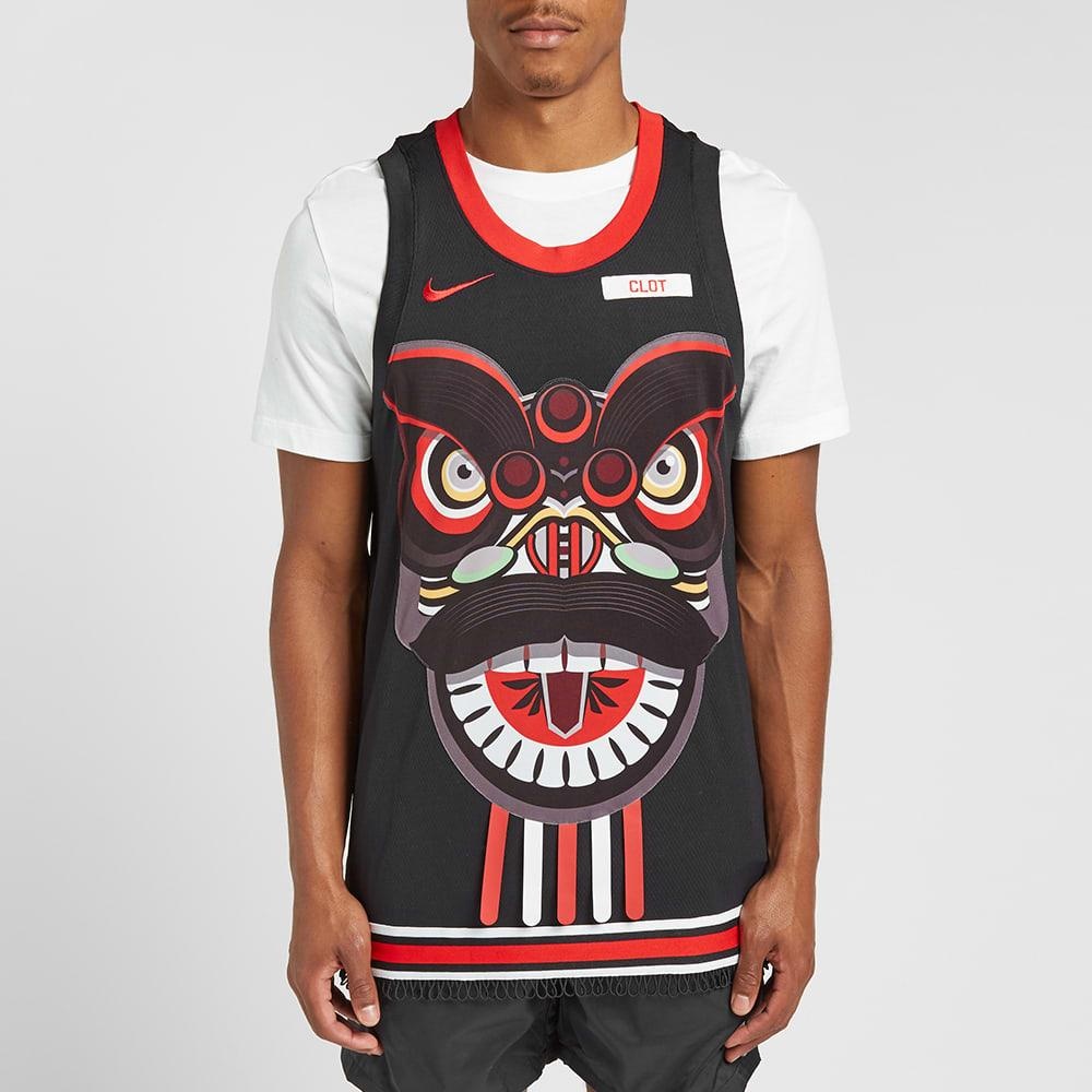 Nike x Clot Crossover Nrg Ge Jersey Basketball Vest Black Red Blackred CK0094-010 - 2