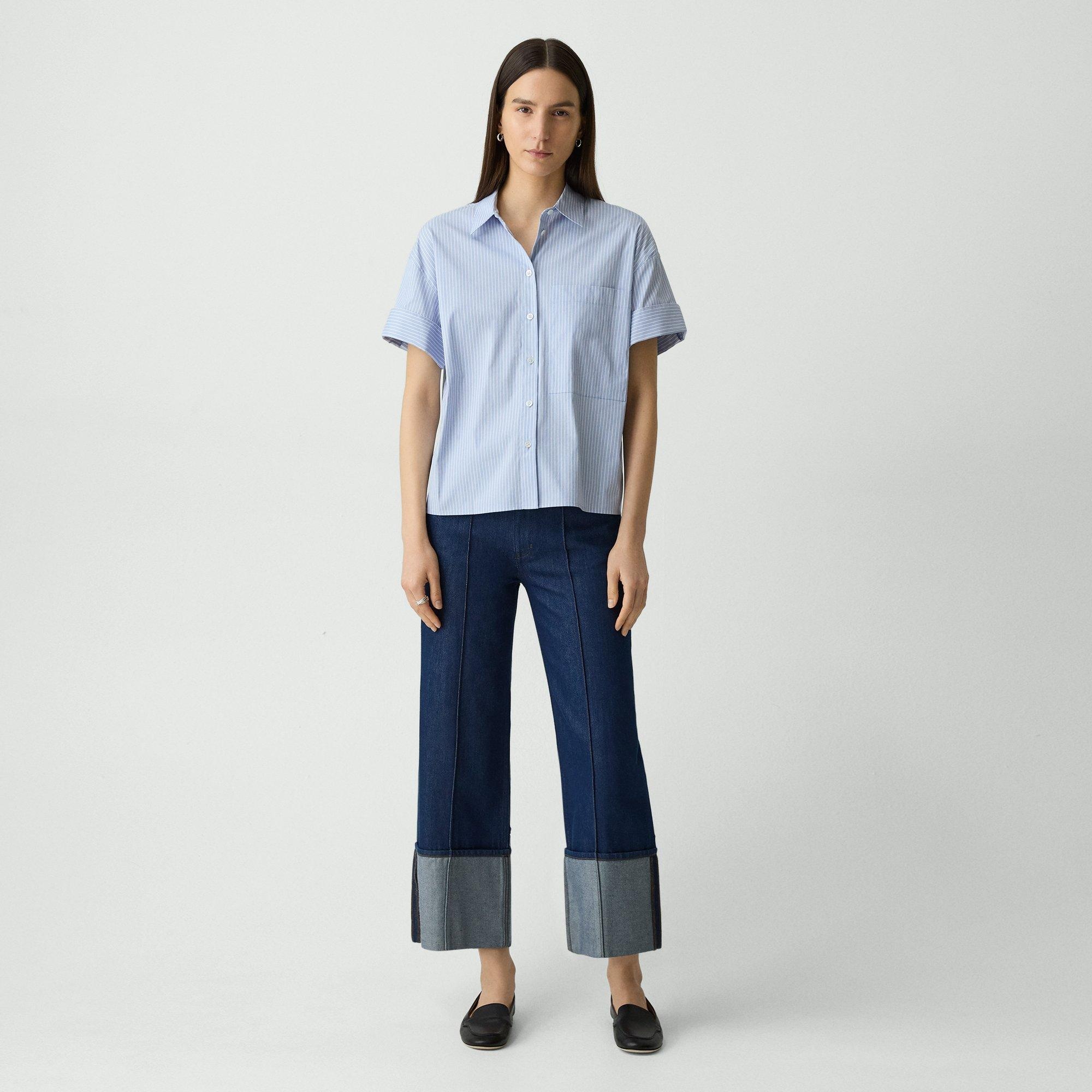 Cuffed Shirt in Striped Cotton-Blend - 6