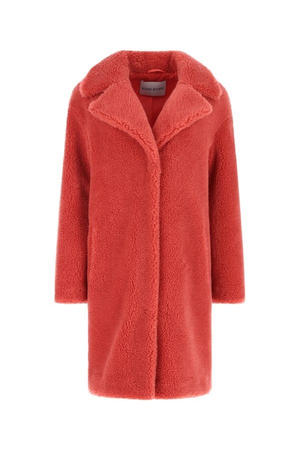 Stand Studio Woman Light Red Teddy Camille Cocoon Coat - 1