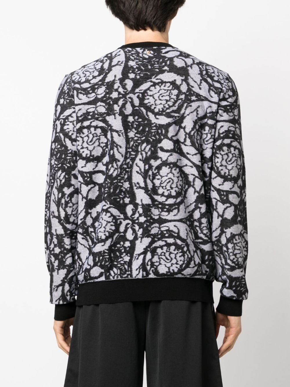Barocco-intarsia crew-neck jumper - 4