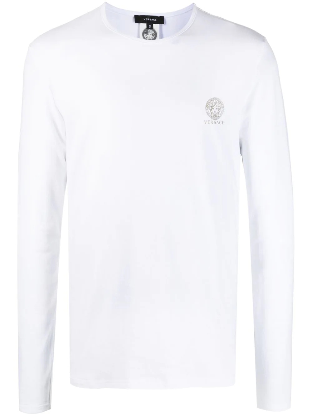 VERSACE｜ (LOGO ROUND NECK LONG SLEEVE (AUU01007 1A10011 Black Underwear T-shirt with long sleeves Versace - Vitkac Italy