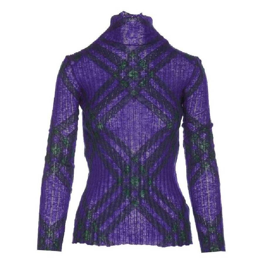 Burberry Check Pattern Long Sleeve Sweater - 5