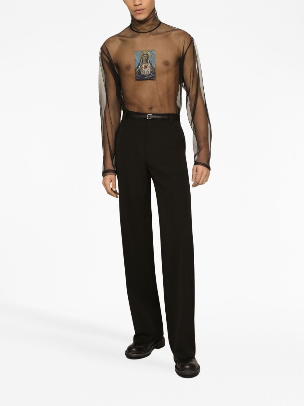 pressed-crease tailored-cut trousers - 3