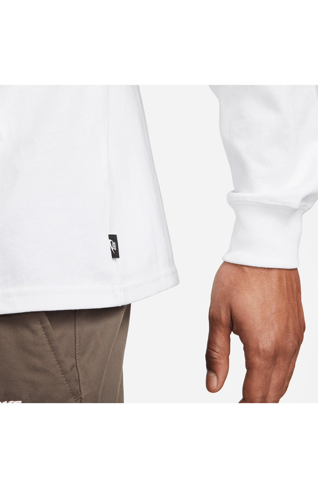 Nike Sportswear Premium Essentials Long Sleeve T-Shirt in White/White at Nordstrom - 5
