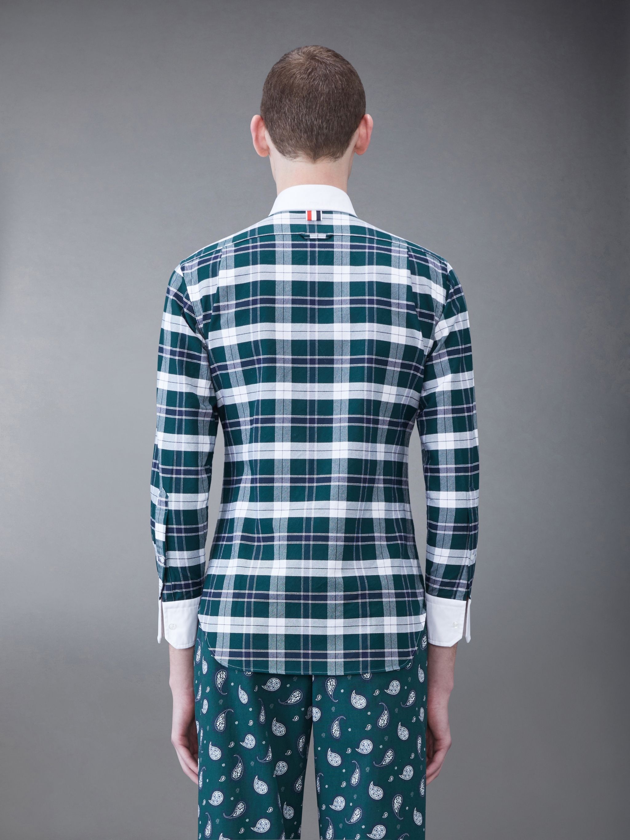 Tartan Twill Round Collar Shirt - 3