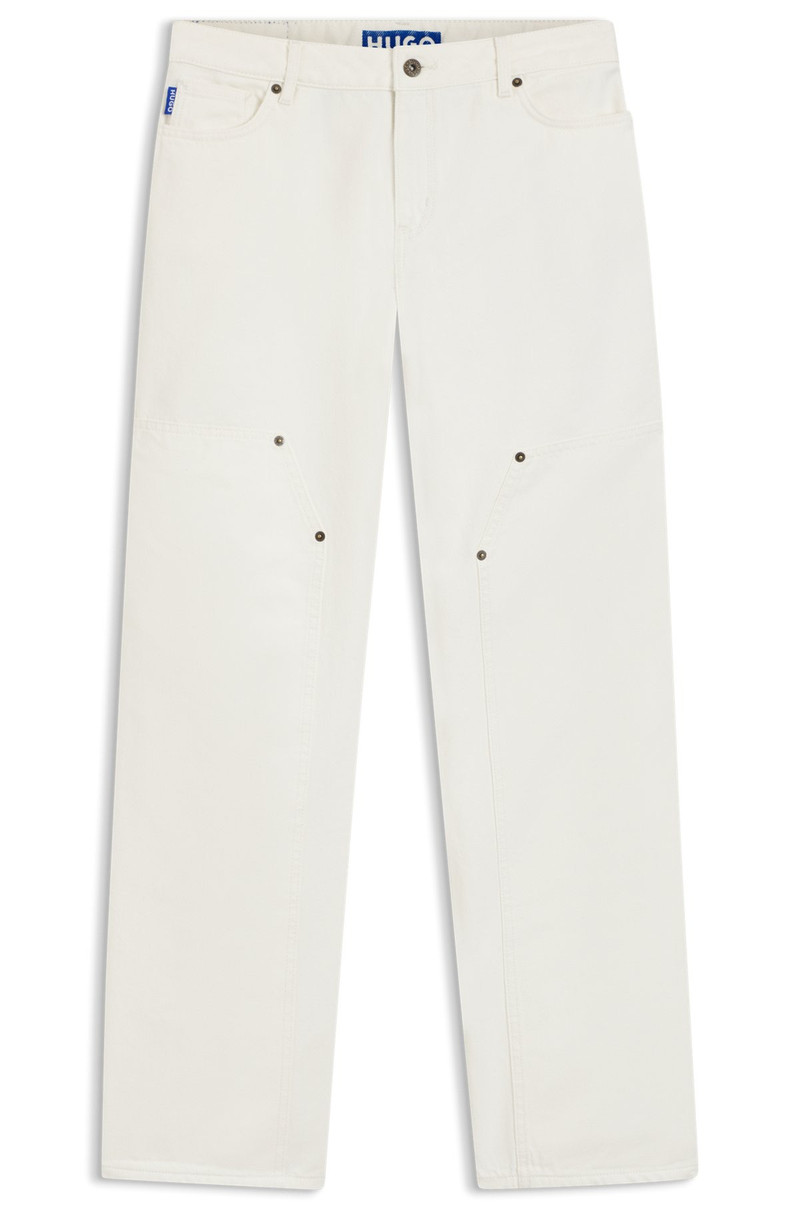 ECRU BAGGY-FIT JEANS IN RIGID DENIM 1