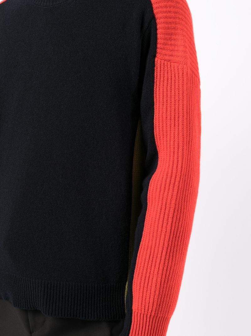 colour-block virgin wool jumper - 5