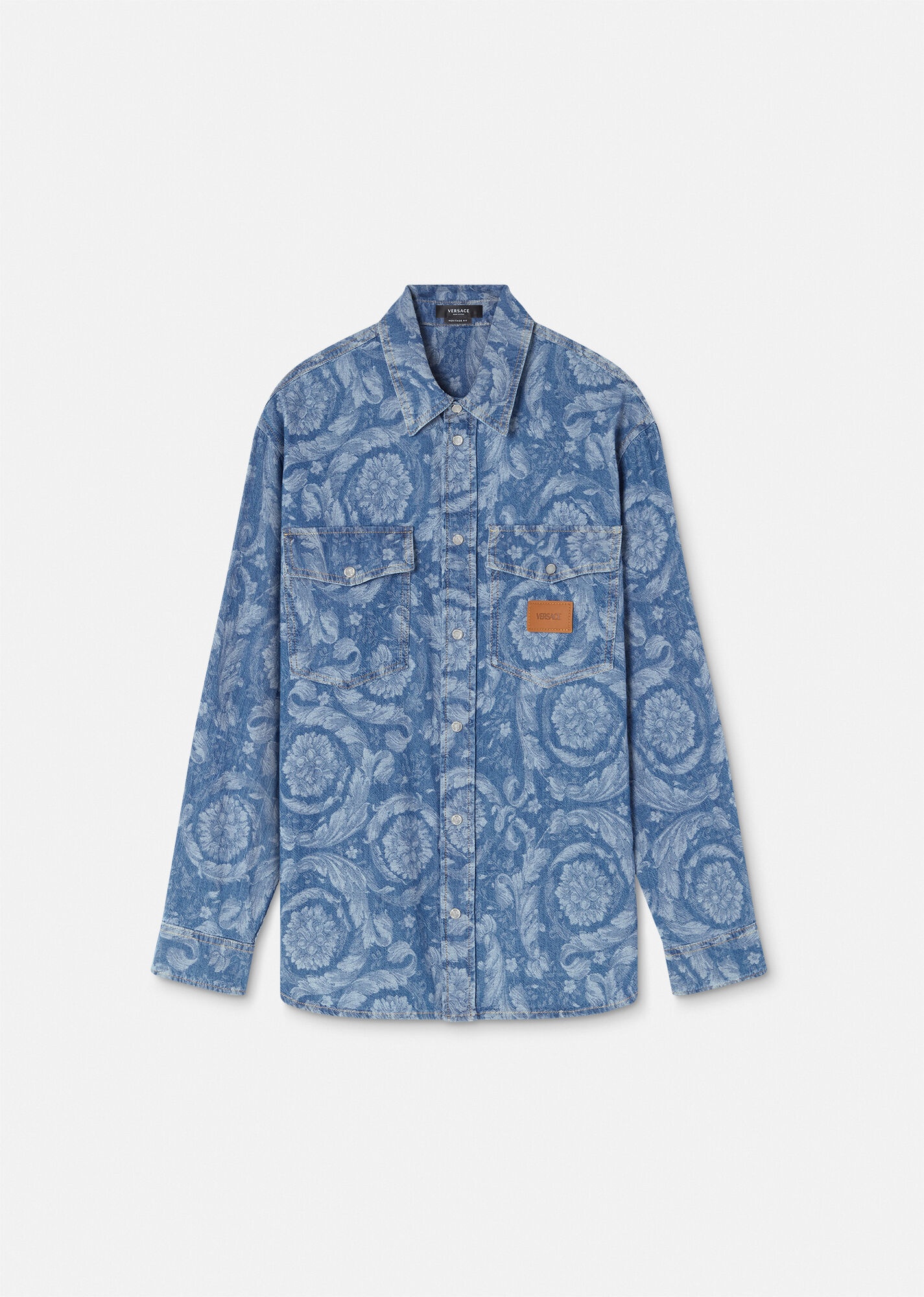 Barocco Jacquard Denim Overshirt - 1