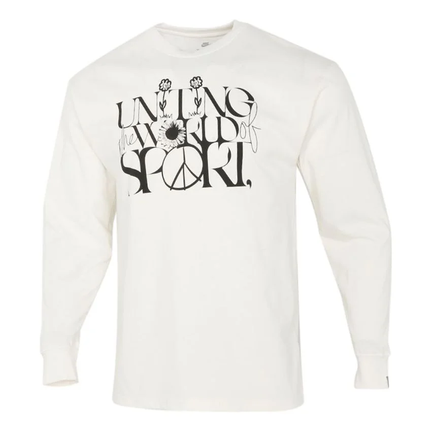 Nike Sportswear Casual Sports Round Neck Pullover Long Sleeves Creamy White DM2191-902 - 1