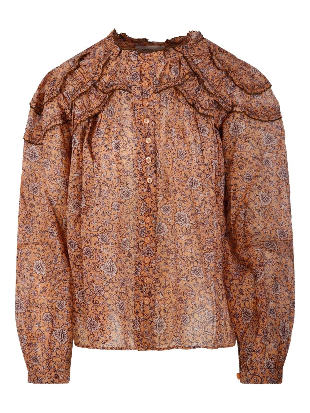 ruffled paisley-print blouse - 1