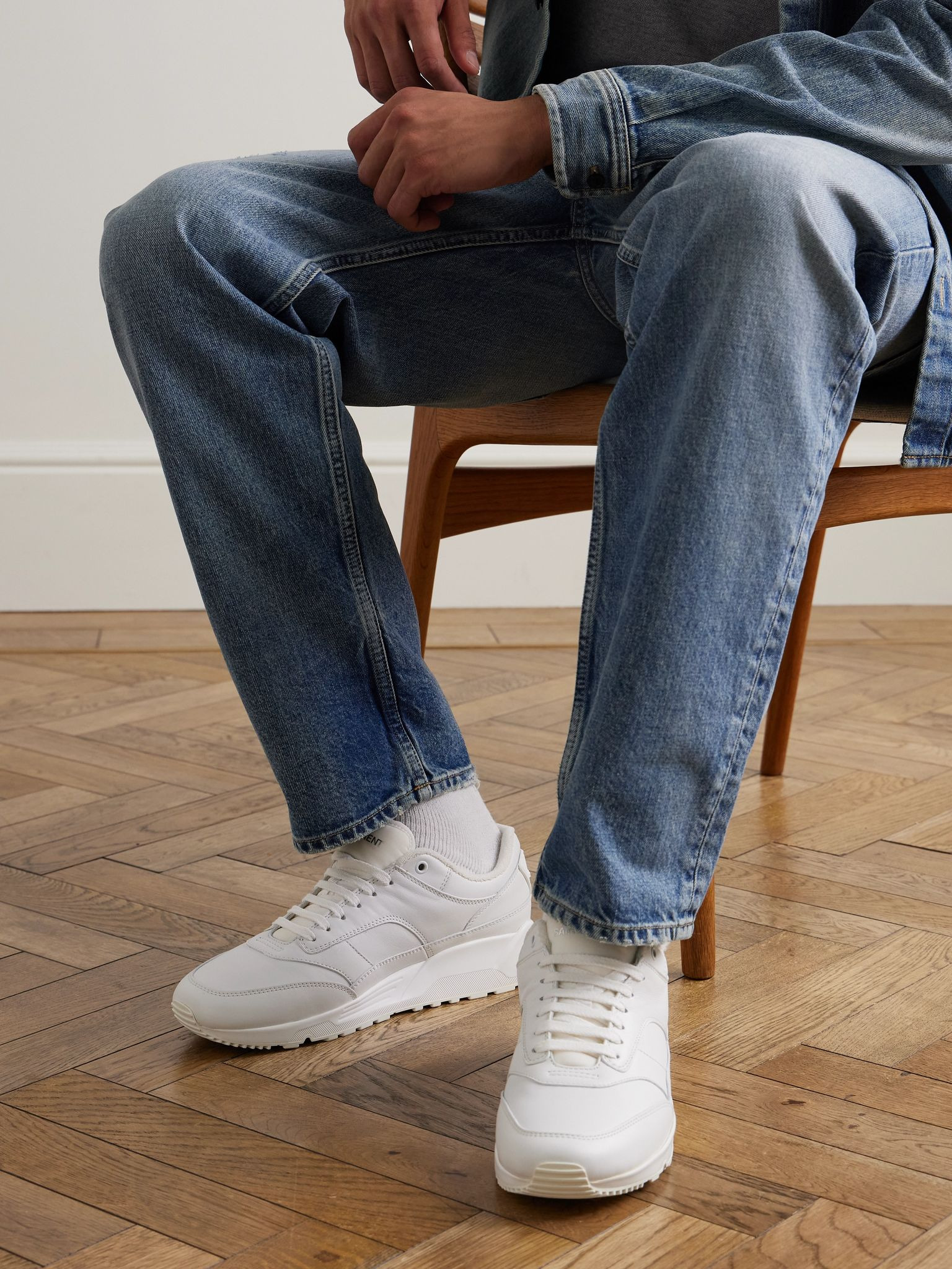 Bump Leather Sneakers White - 2