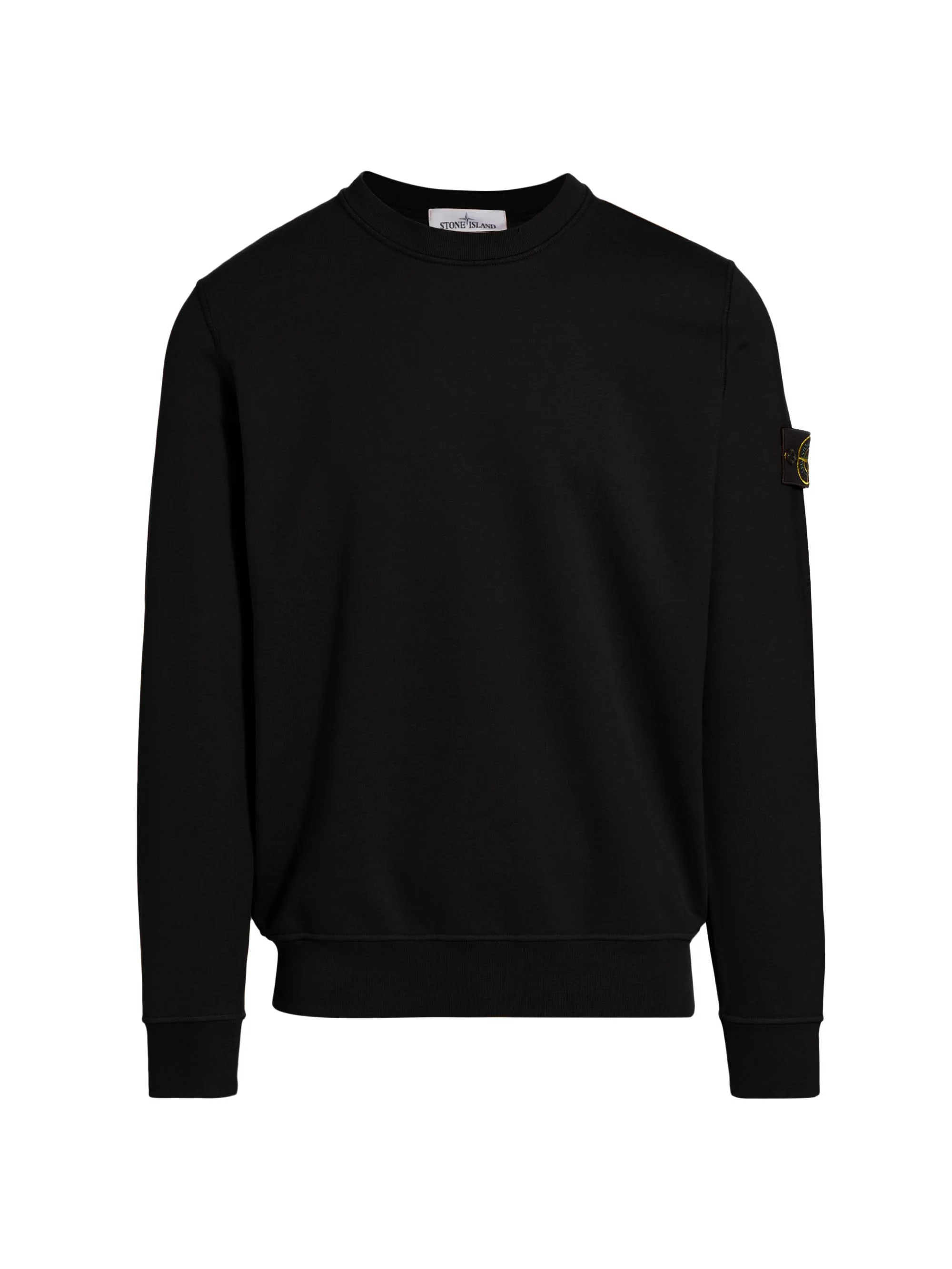 Men's Cotton Crewneck Sweater - Black - 1