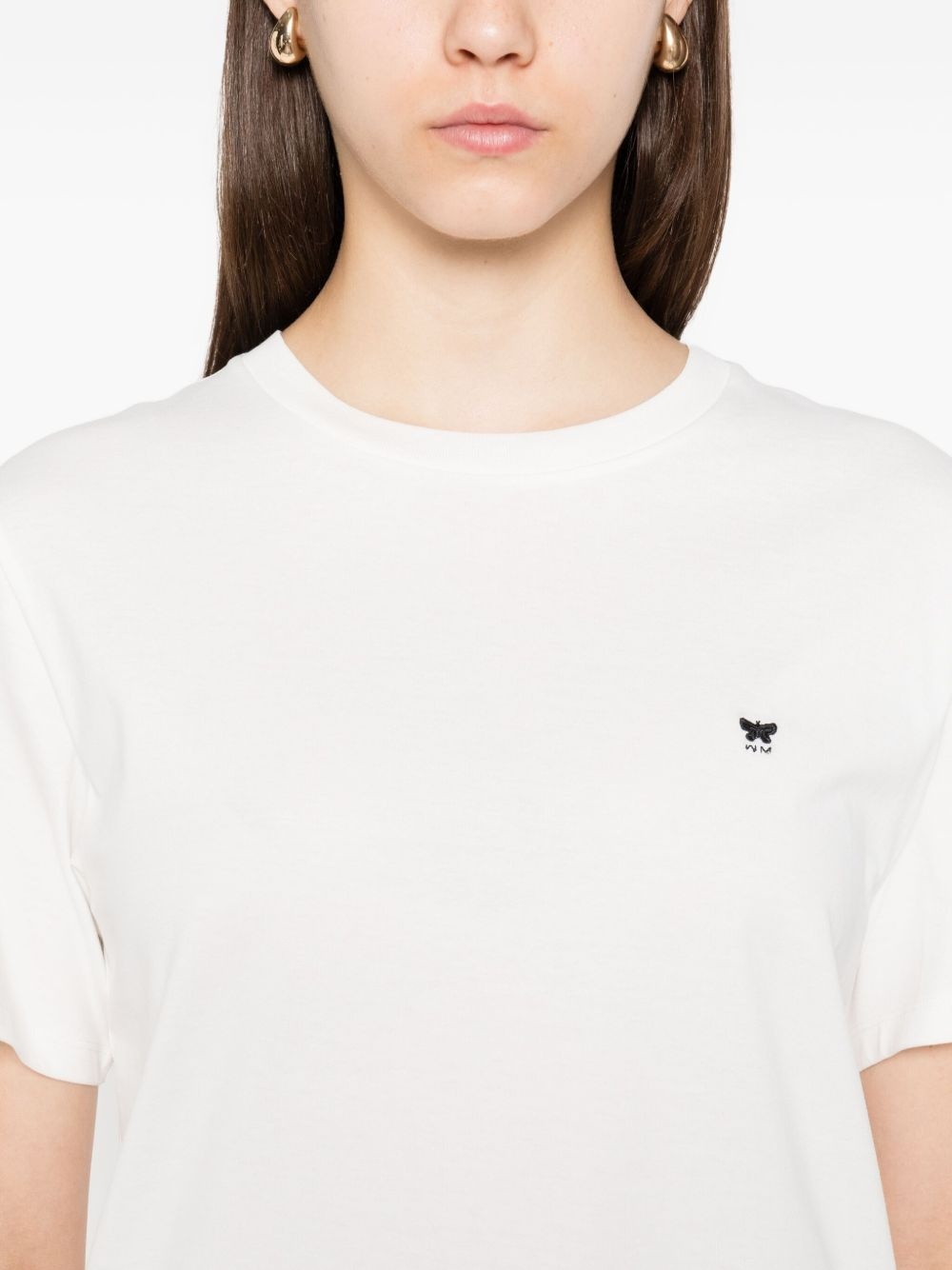 logo-embroidered cotton T-shirt - 5