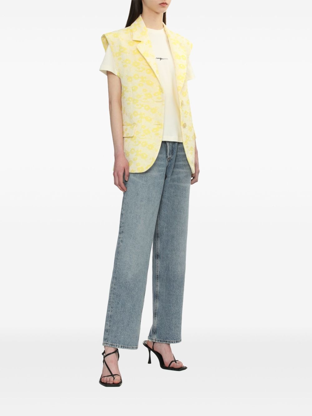 floral jacquard vest - 2