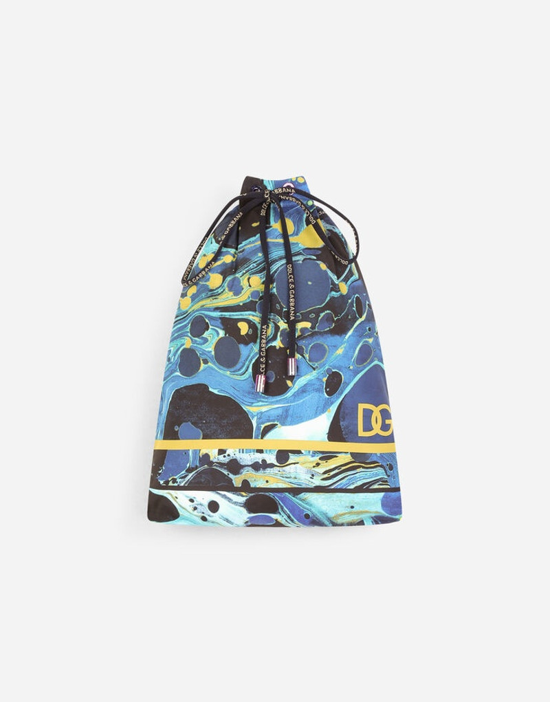 Dolce & Gabbana Mid-length swim trunks with marbled print outlook