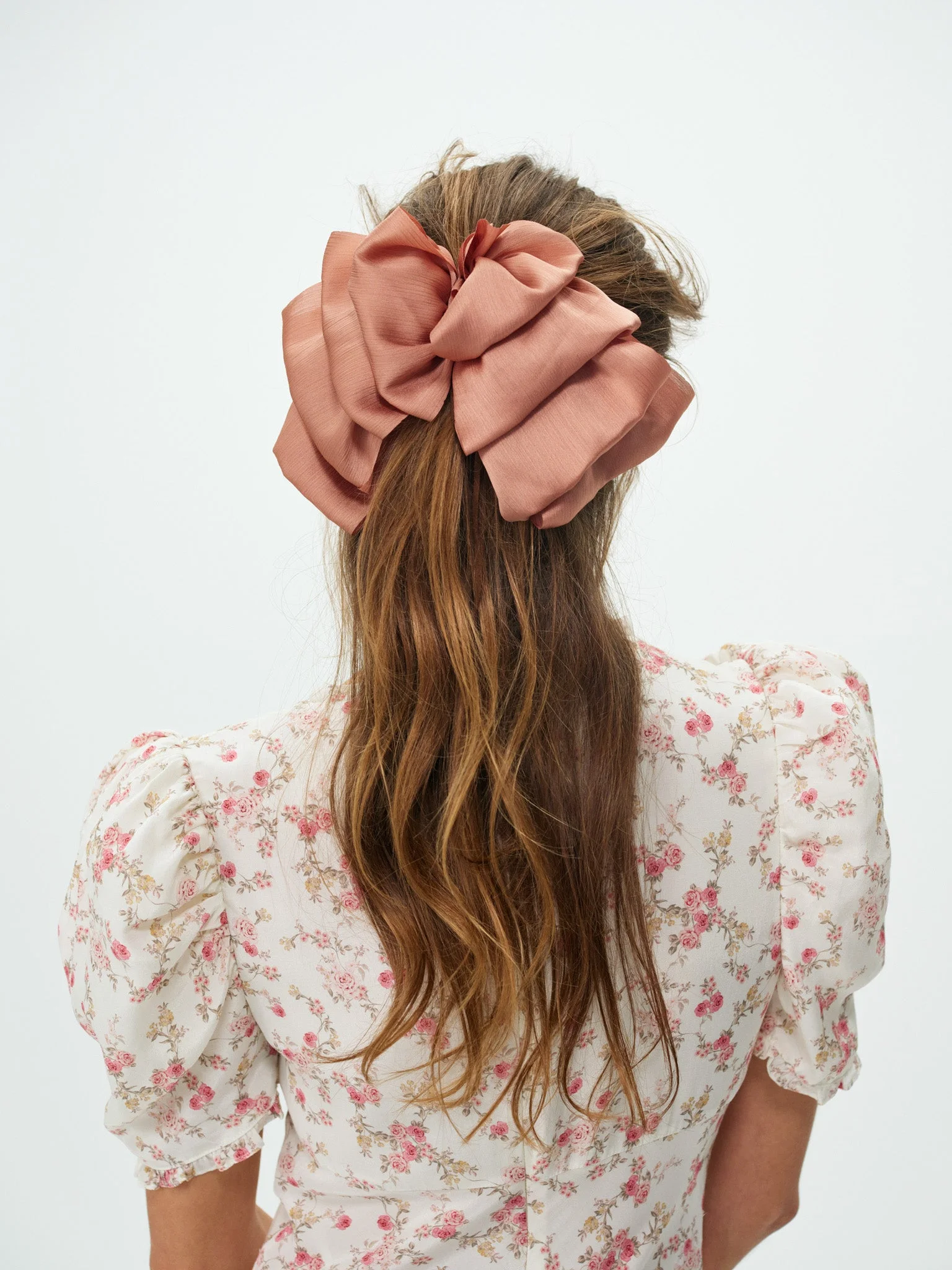 Amber Satin Hair Bow - 1