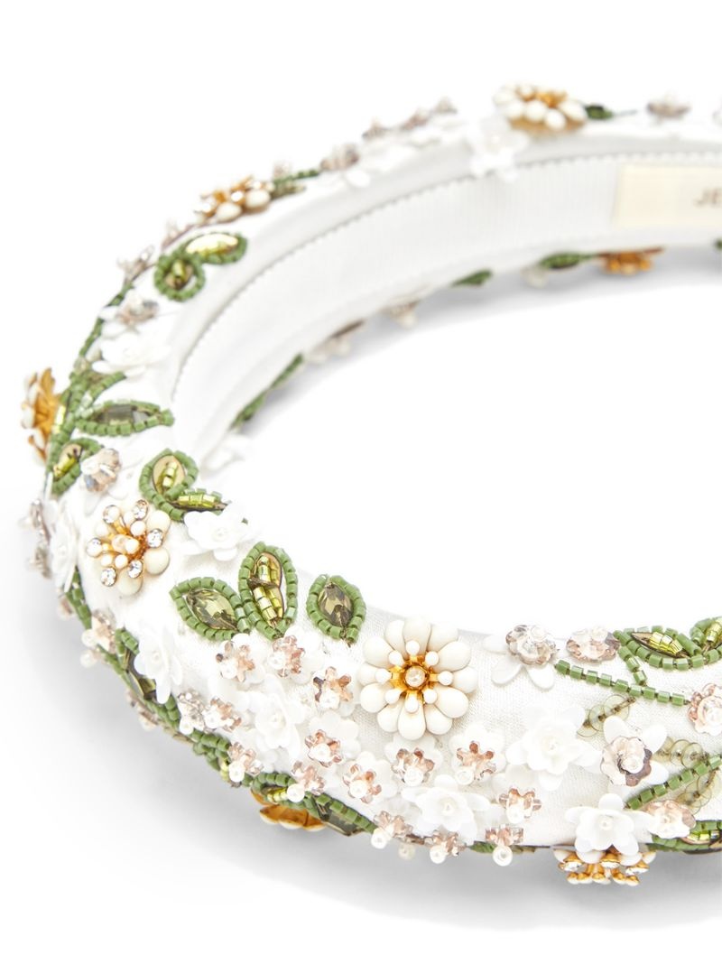 Elowen floral-embroidered headband - 2