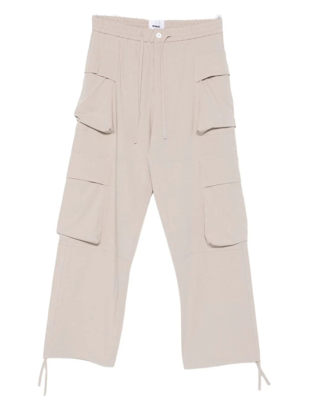 drawstring-waist cargo trousers - 1
