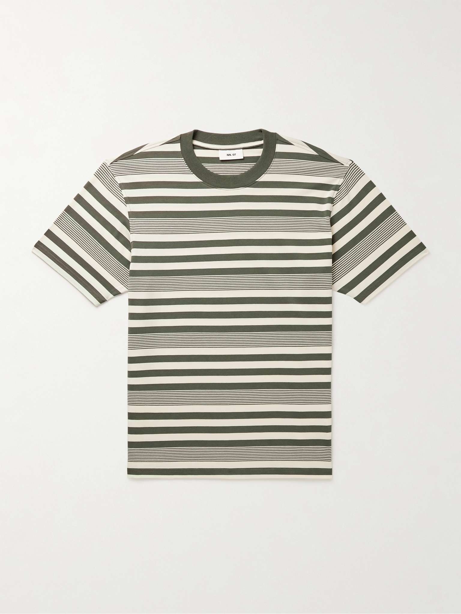 Adam 3461 Striped Stretch Modal and Cotton-Blend Jersey T-Shirt - 1