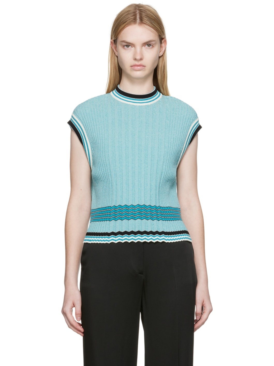 Blue Rib Sweater - 1