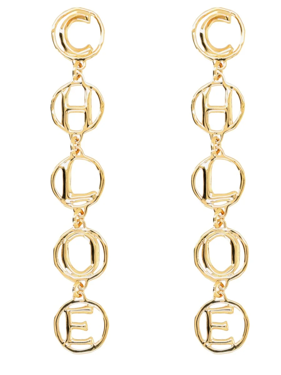 BRASS "CHLOÉ SCRIPT" EARRING - 1