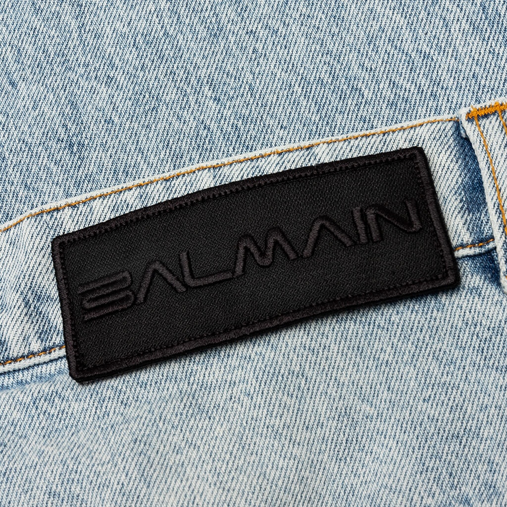 LOOSE VINTAGE WASH DENIM PANTS - BLEU JEAN CLAIR - 4