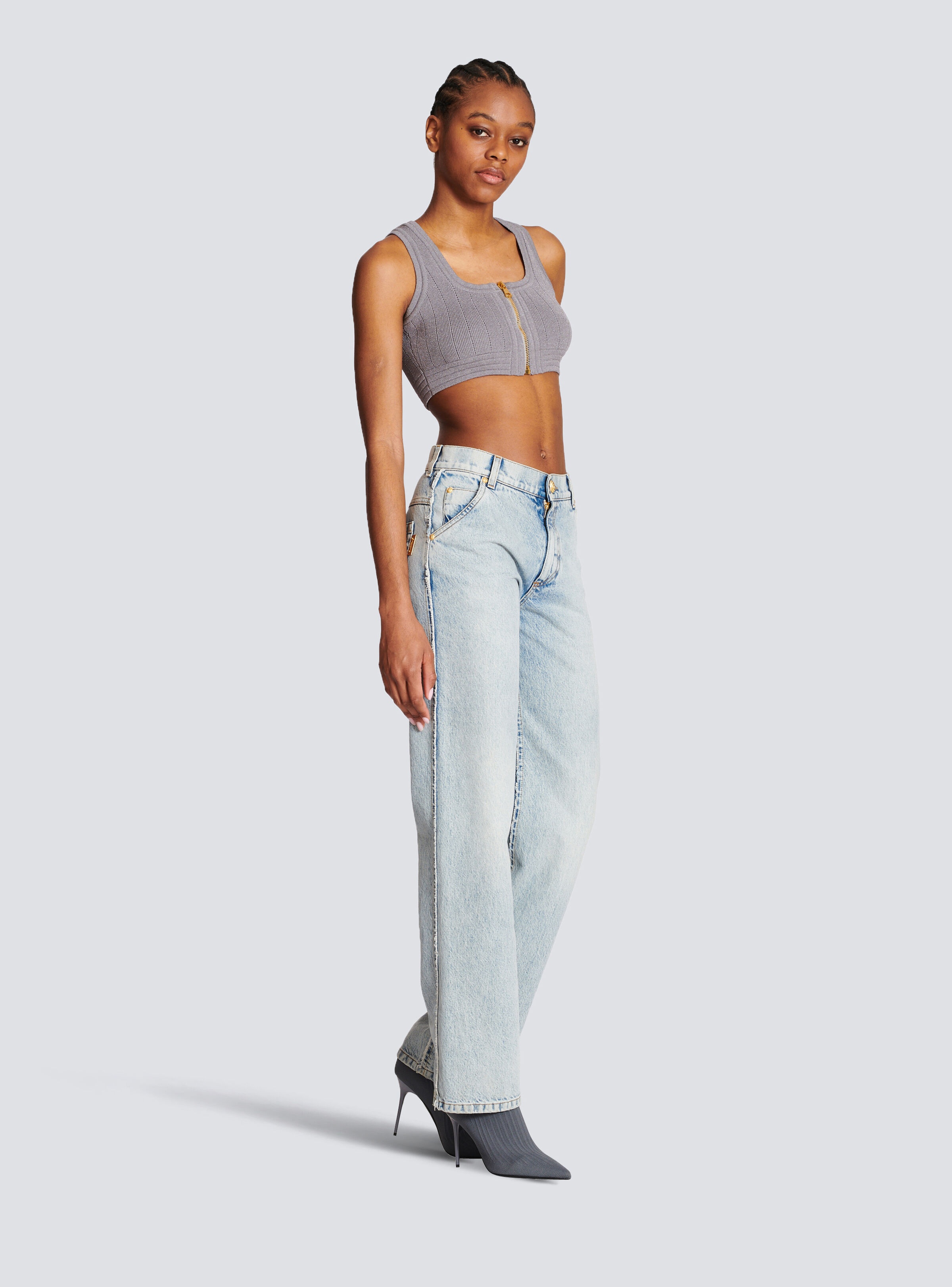 Cotton wide-leg jeans - 3