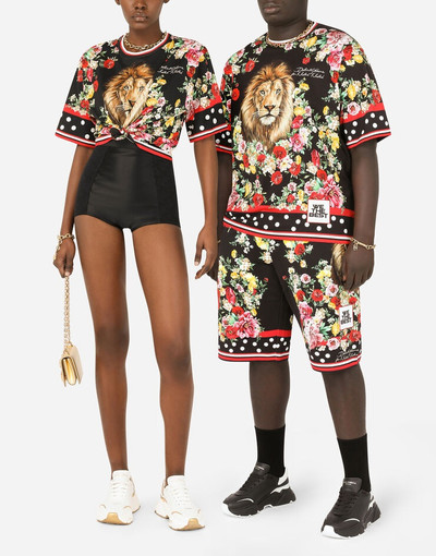 Dolce & Gabbana Cotton t-shirt with lion mix print outlook