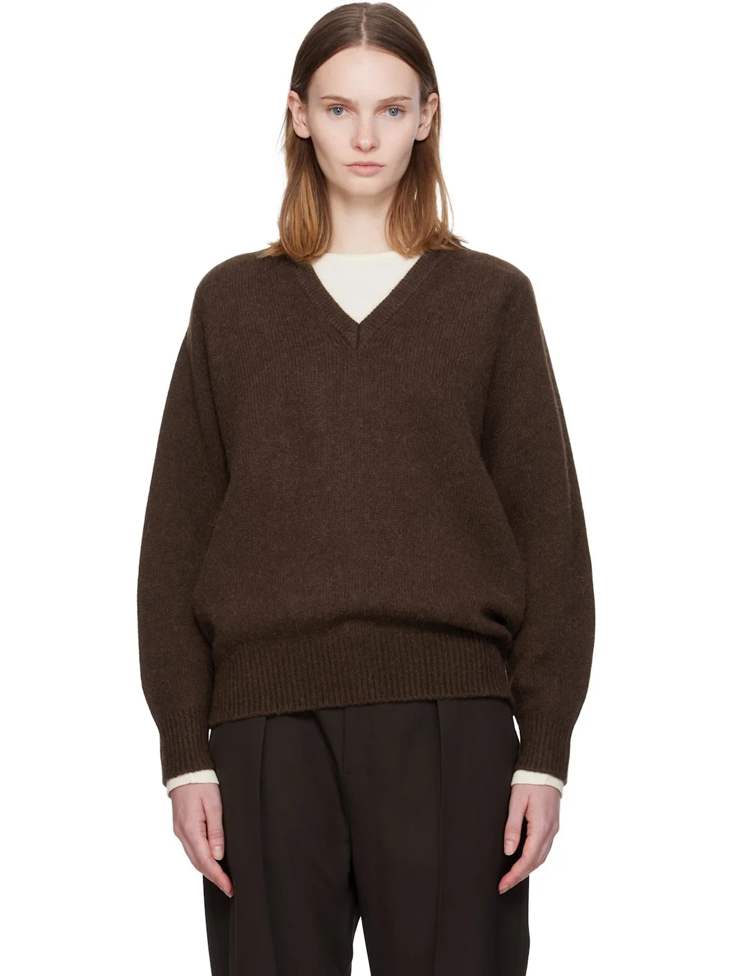 Brown Pound Alpaca Sweater - 1