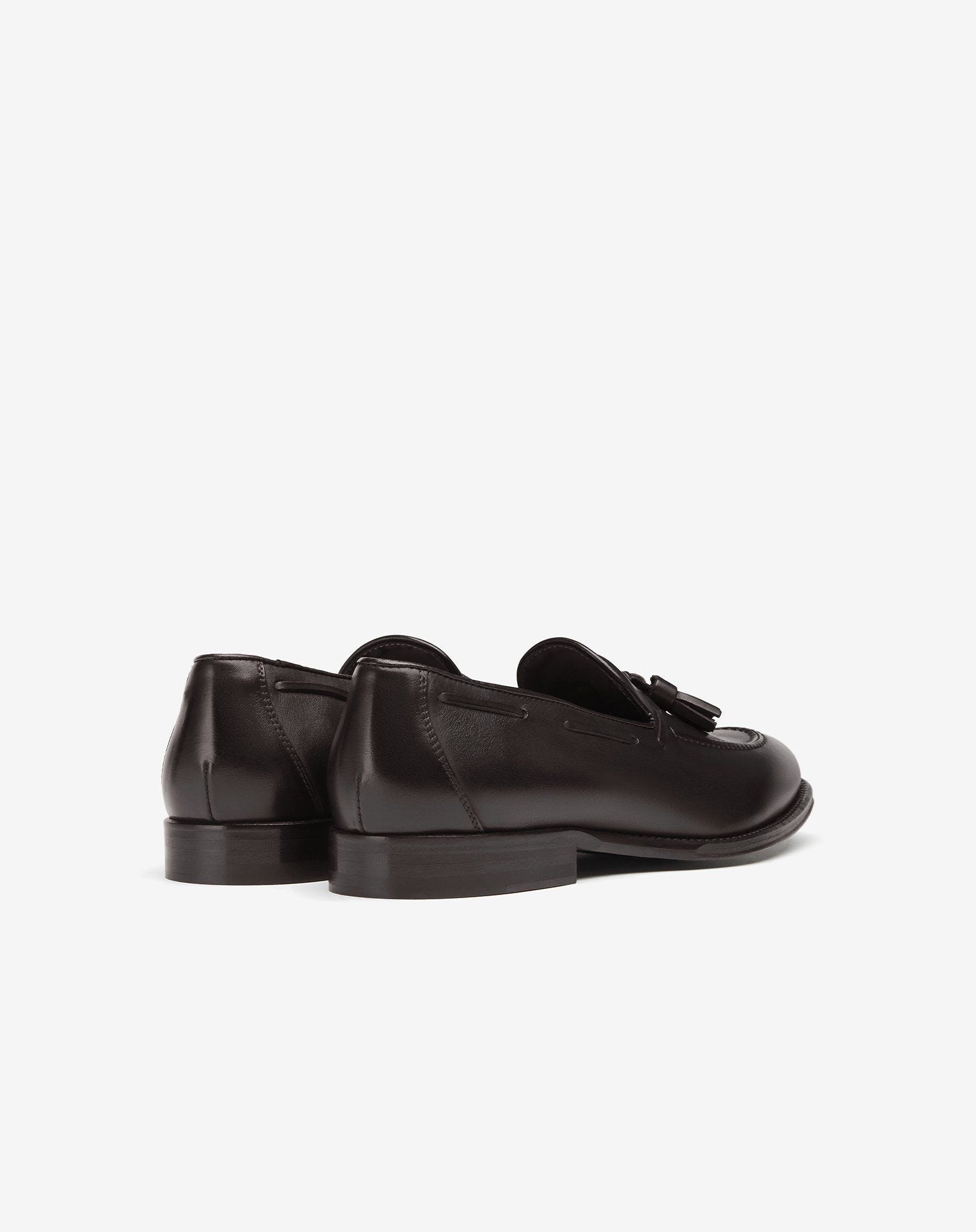 Brown antiqued leather tassel loafer - 3