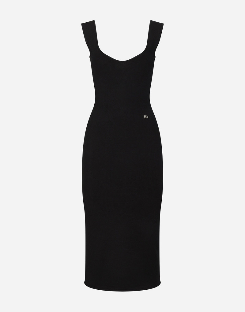 Sleeveless viscose knit dress 1
