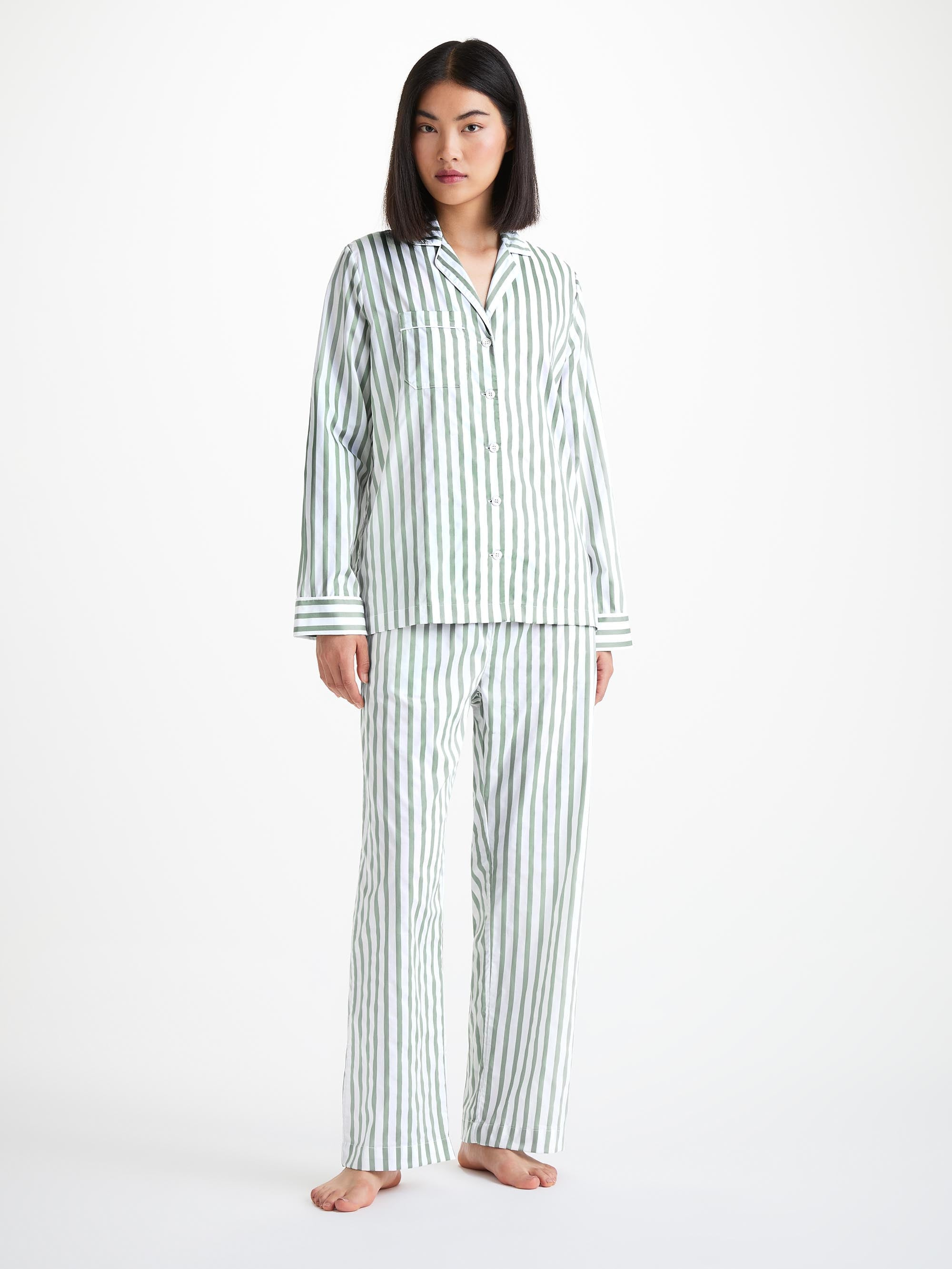 Women's Pajamas Capri 24 Cotton Batiste Green - 2