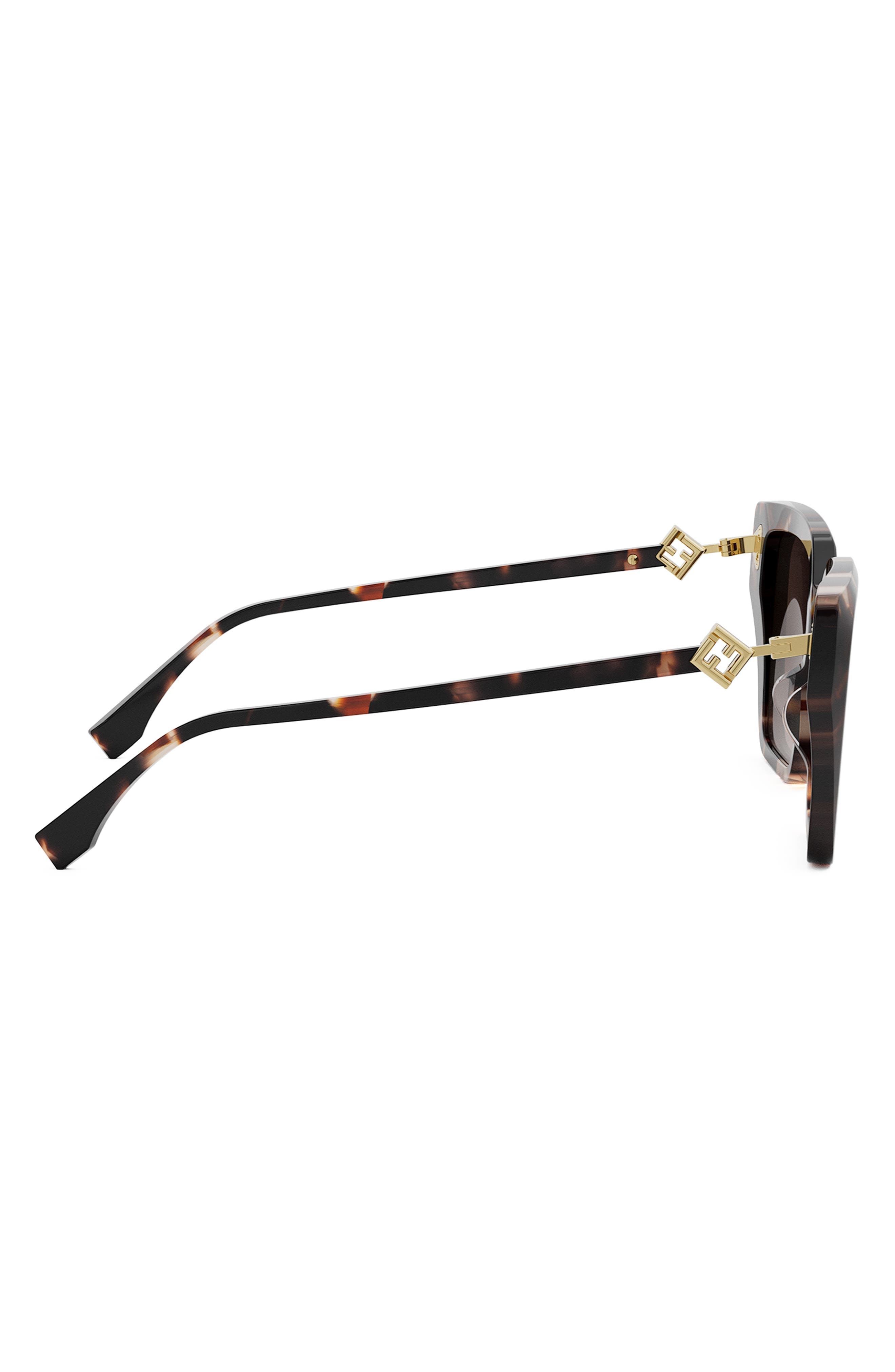 Fendi FF Diamonds 54mm Gradient Square Sunglasses in Havana /Gradient Brown at Nordstrom - 4