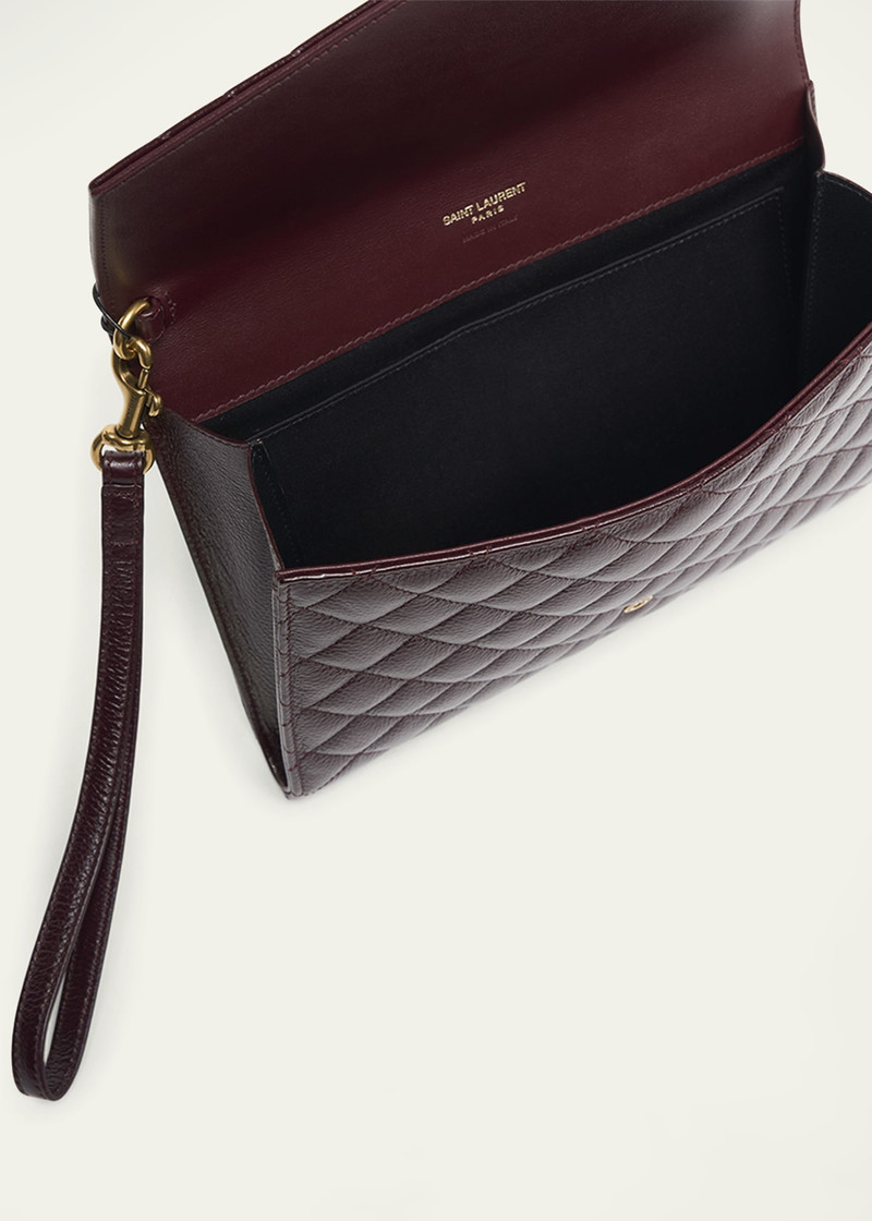YSL Envelope Flap Pouch in Quilted Leather 4