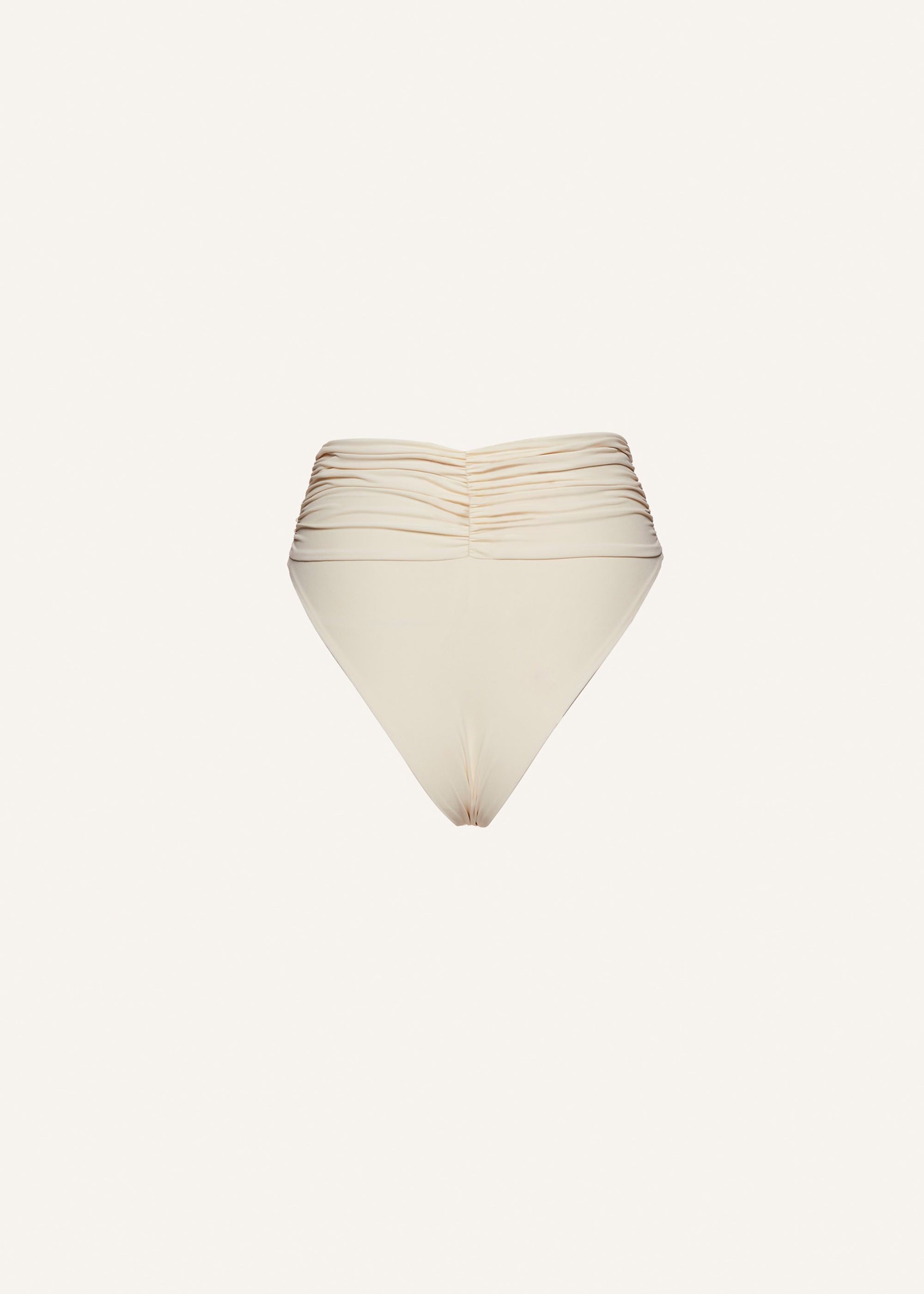 High-waisted flower appliqué swim bottom in cream - 2