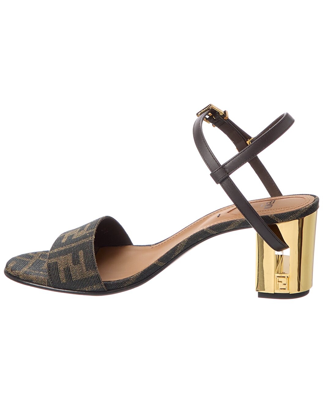 FENDI Delfina FF Jacquard & Leather Sandal - 2