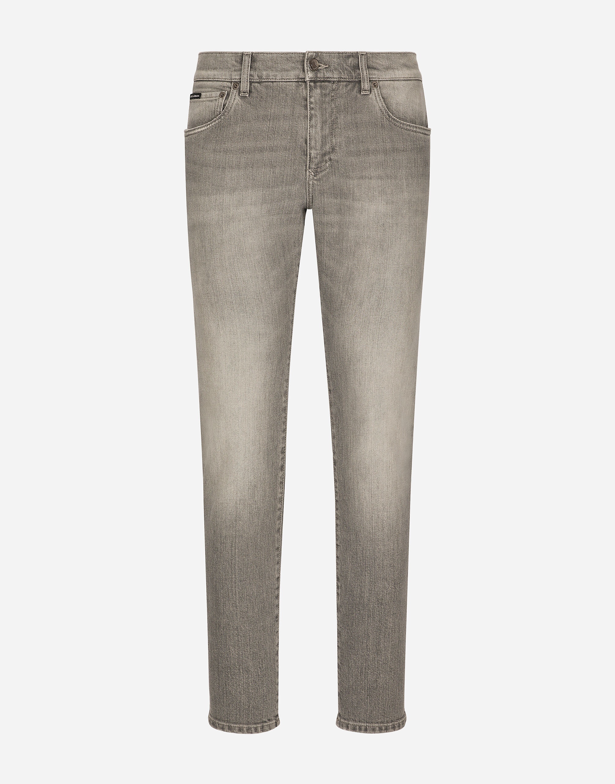 Slim-fit stretch gray denim jeans - 1