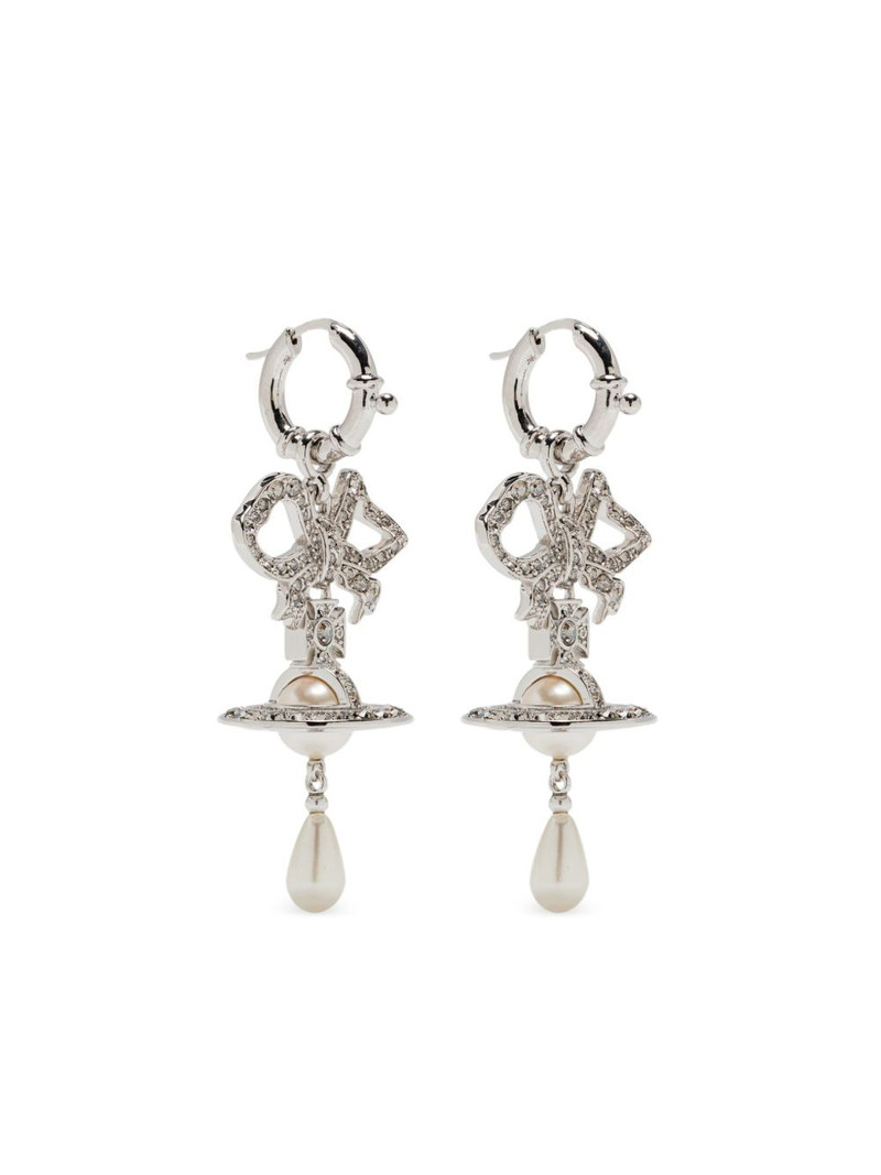 Rigoberta bow-crystal pearl earrings 1