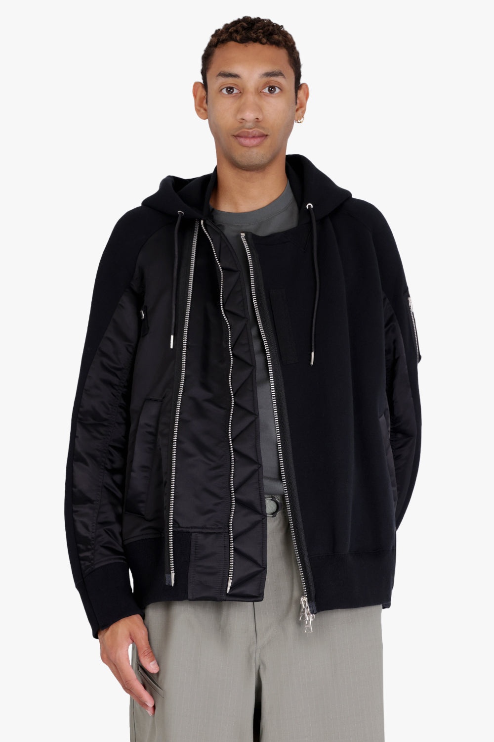 SPONGE SWEAT BLOUSON HOODIE | BLACK - 3