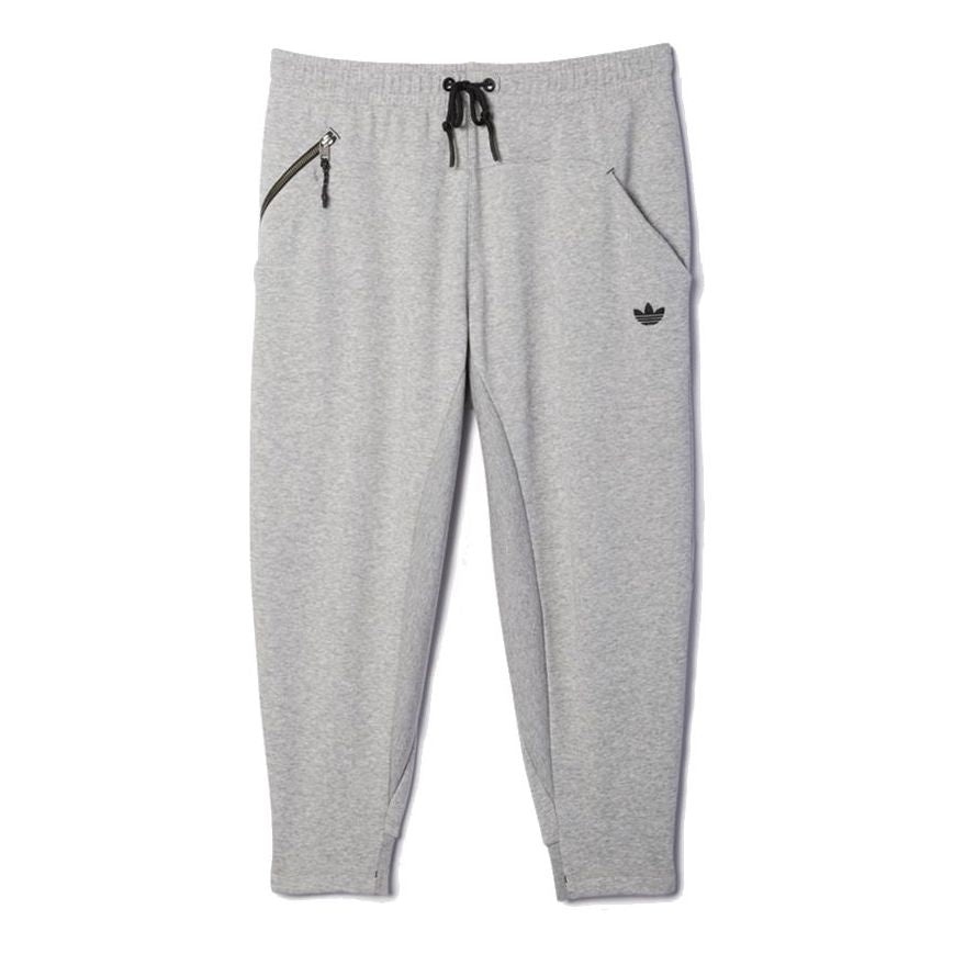 adidas originals Athleisure Casual Sports Knit Cropped Pants Gray AB9282 - 1