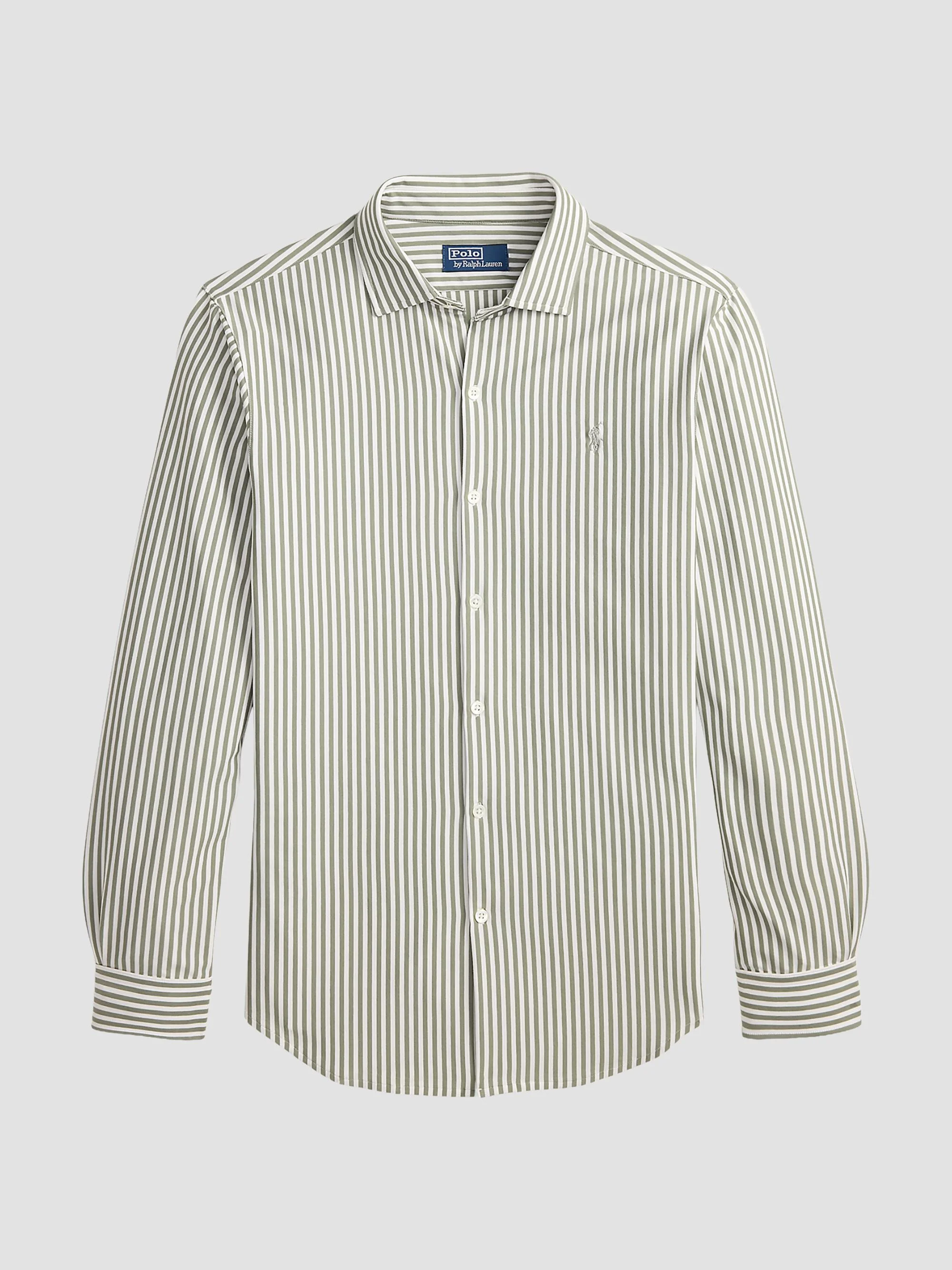 Men's Classic-Fit Seersucker Oxford Shirt - Soft Olive White - 1