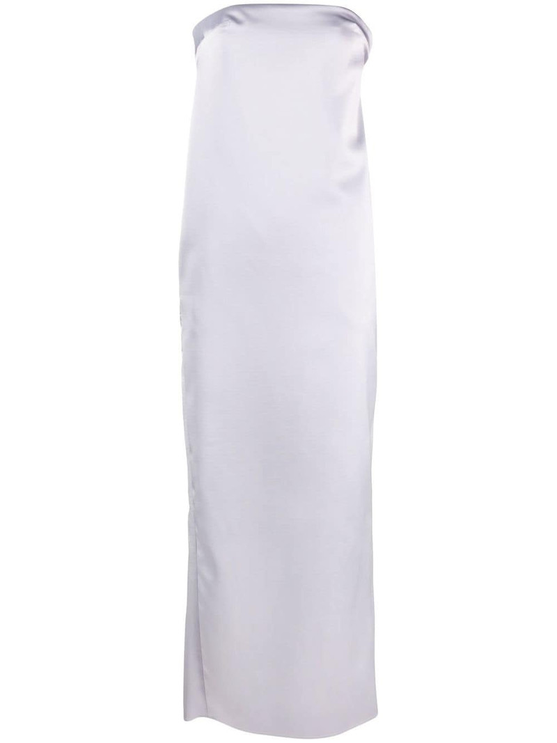 strapless slit-detail dress - 1