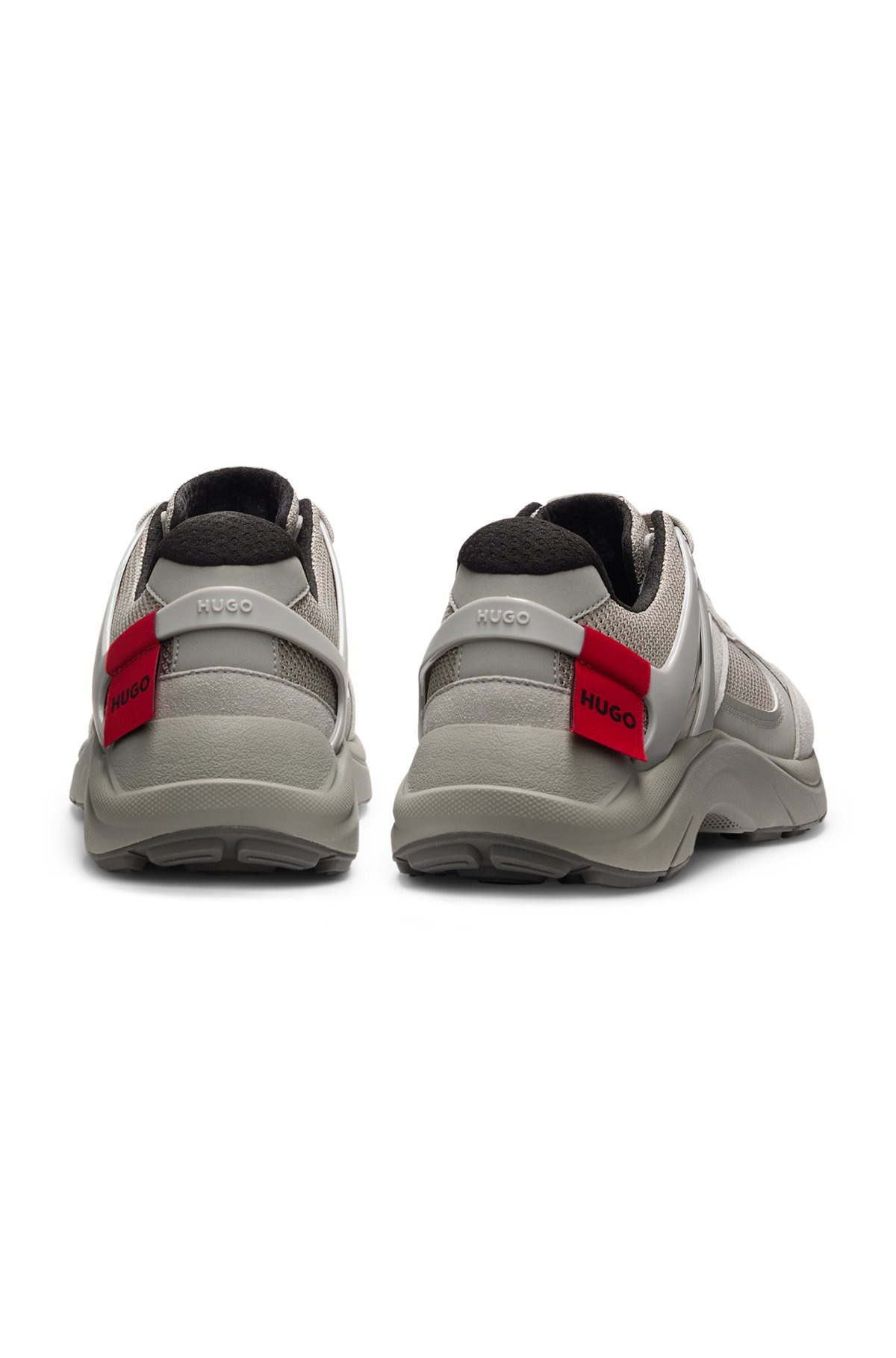 LOGO-SPOILER TRAINERS IN MESH AND FAUX SUEDE - 5