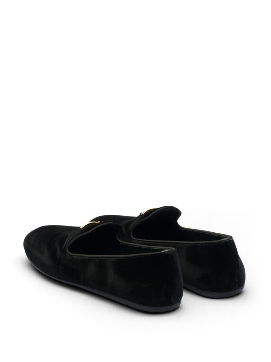 PRADA TRIANGLE-LOGO VELVET LOAFERS - 3