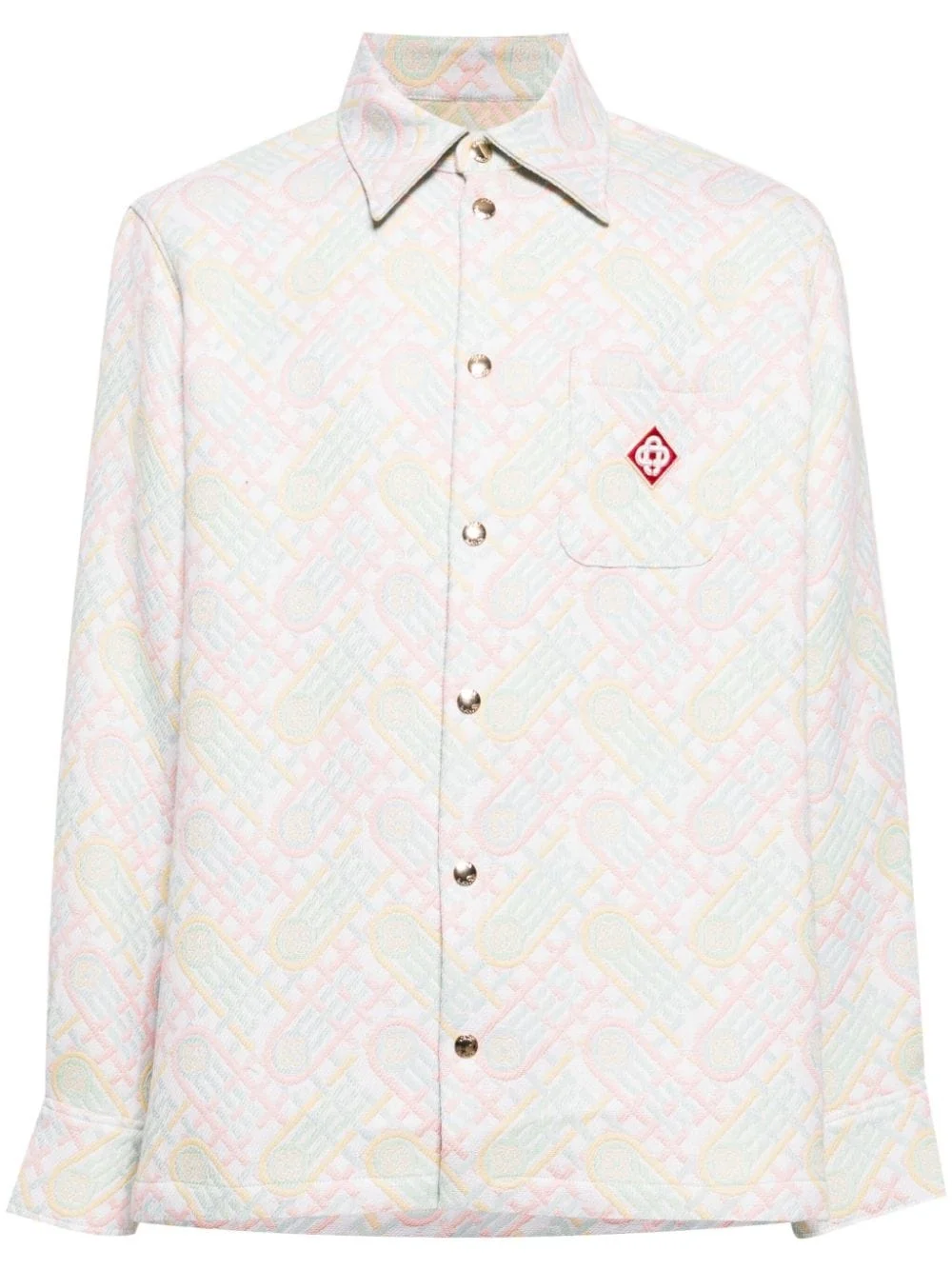 logo-appliqué monogram-jacquard jacket - 1