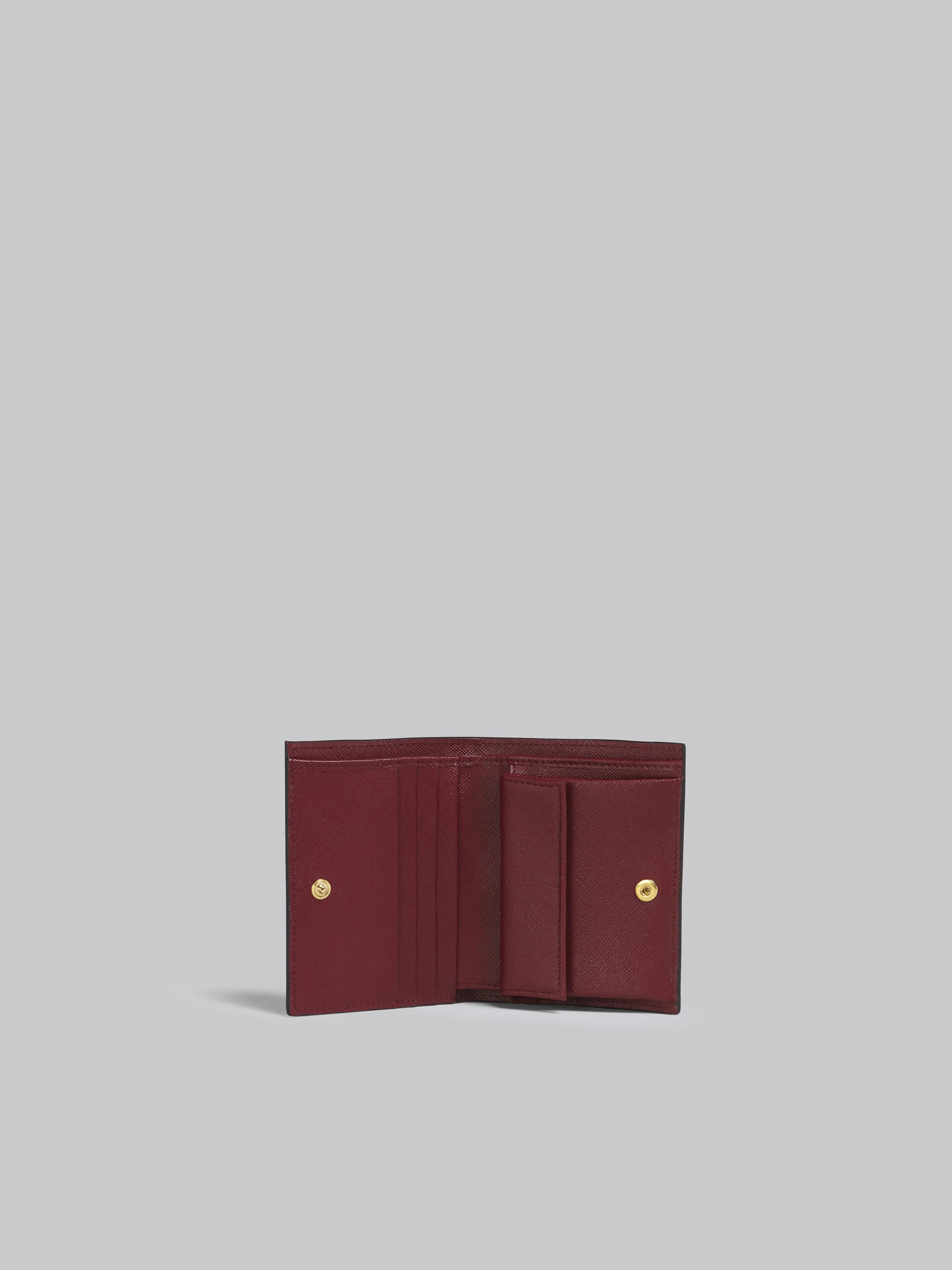 BLUE GREY AND RED SAFFIANO LEATHER BI-FOLD WALLET - 2
