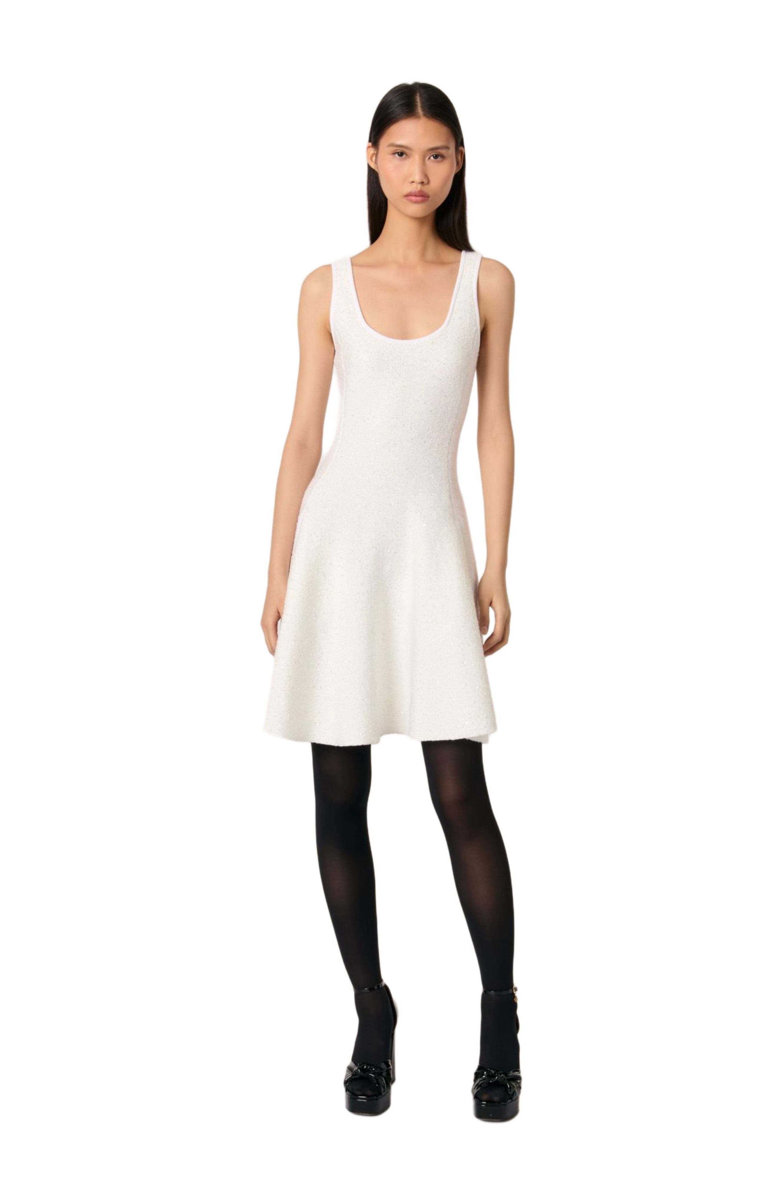 maje Sequin knit short dress in White at Nordstrom - 1