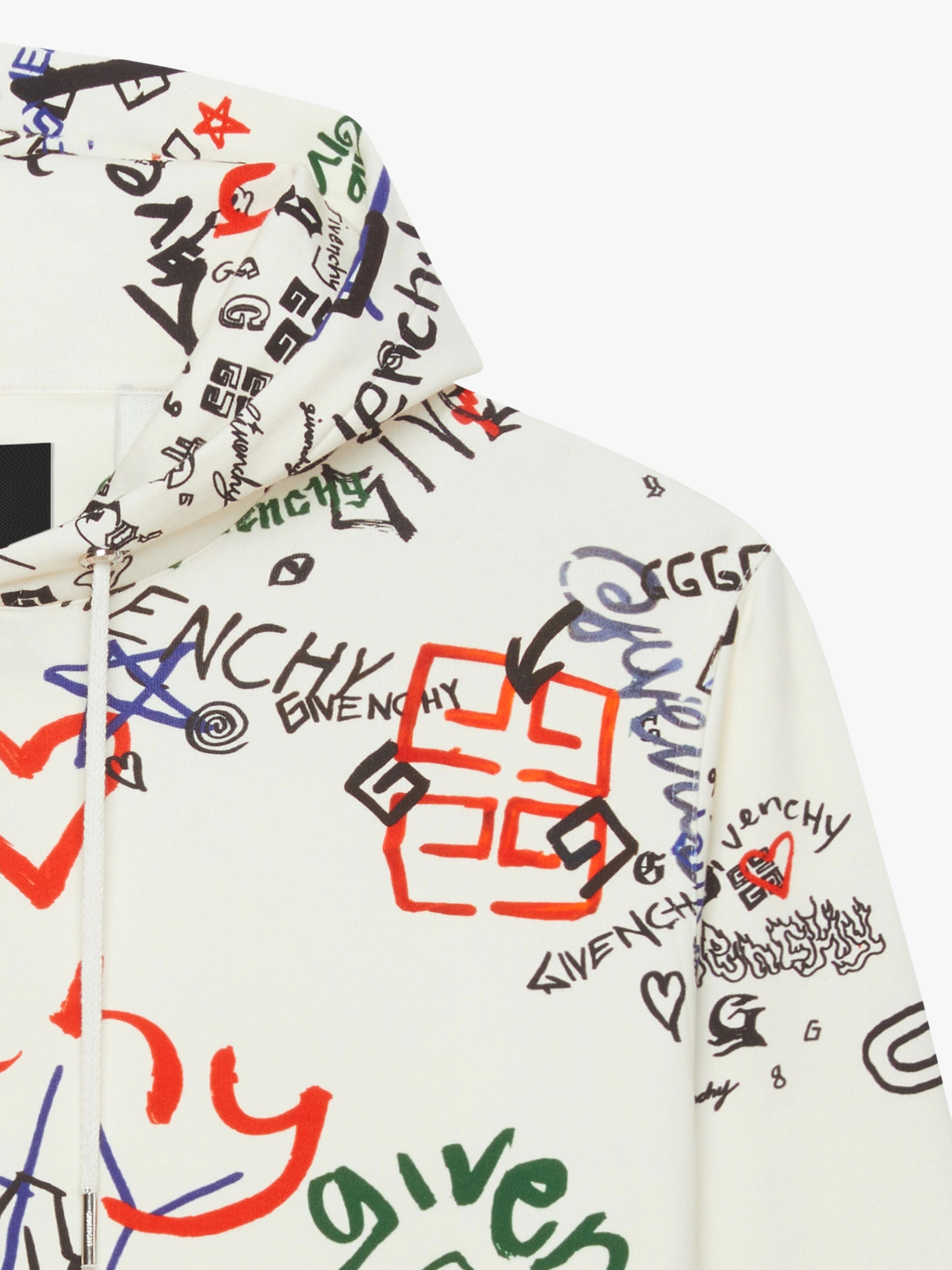 HOODIE IN GRAFFITI PRINTED FLEECE - 7