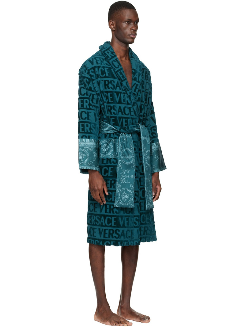 Blue 'I Heart Baroque' Bathrobe 2
